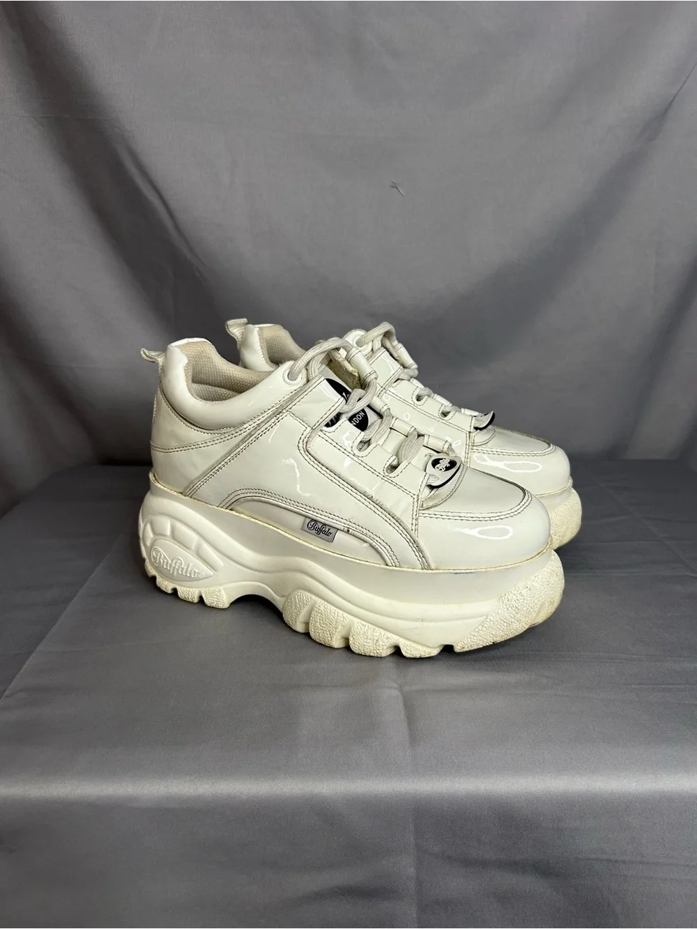 Buffalo 36 Classic Low Leather Platform Boots Shoes White Leather Women’s US 6